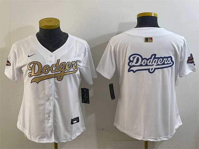 Women%27s Los Angeles Dodgers Team Big Logo White 2025 Gold Collection Limited Stitched Jersey